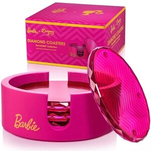 Barbie Pink Coasters Set with Holder